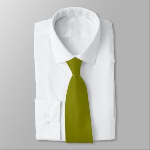 Olive 808000 Solid Colour Design Tie