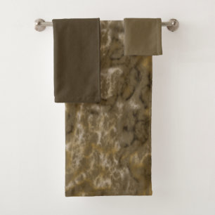 Olive Abstract Bath Towel Set