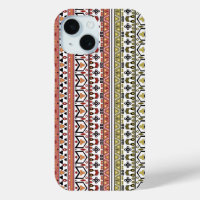 Olive and brown geometric ethnic ornament