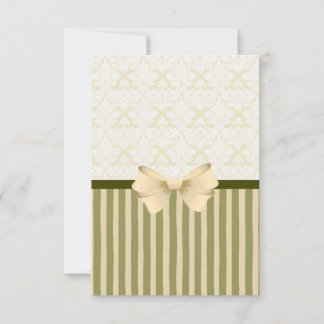 Olive and Cream Brocade Stripe Notecard