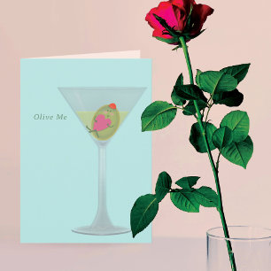 Olive and Martini Valentine's Day Card