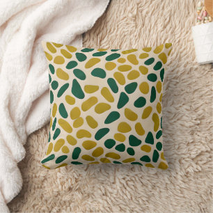 Olive and Mint green abstract pattern Throw Pillow