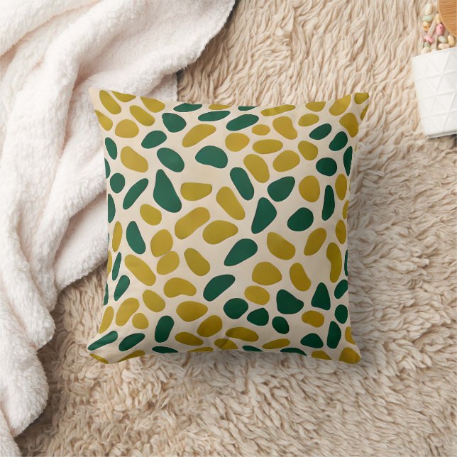 Olive and Mint green abstract pattern Throw Pillow (Blanket)