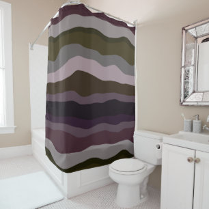 Olive and Purple Wavy Stripes