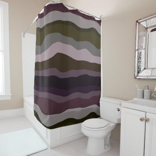 Olive and Purple Wavy Stripes (In Situ)