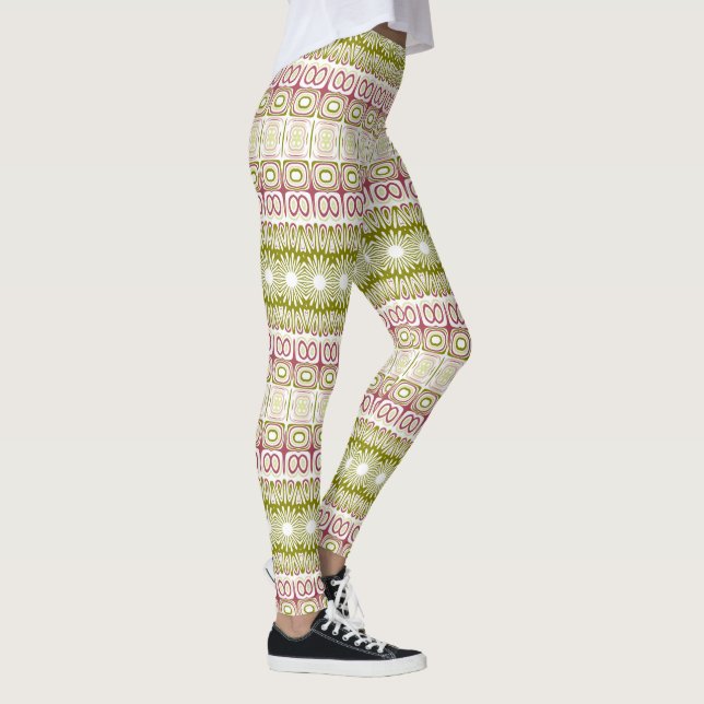 Olive and Rose Mandala Pattern Leggings (Right)