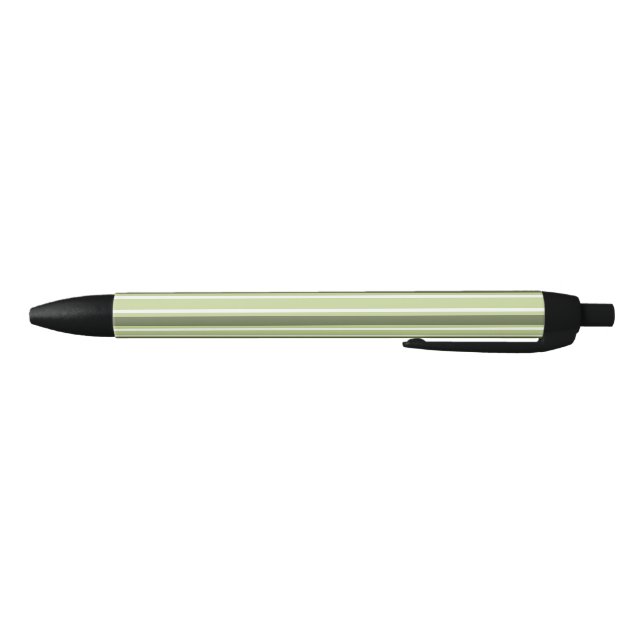 Olive and white candy stripes black ink pen (Bottom)
