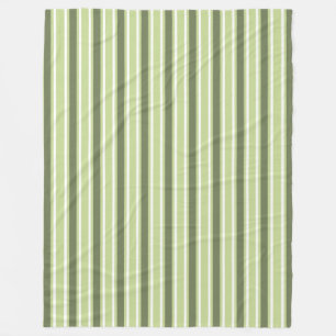 Olive and white candy stripes fleece blanket