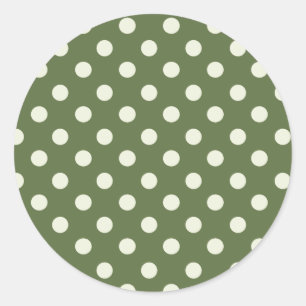 Olive and White Polka Dot Sticker