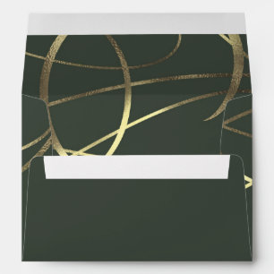 Olive Army Green & Gold Faux Foil Invitation Envelope