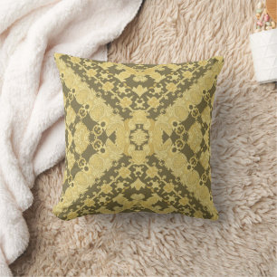Olive Baroque Throw Pillow