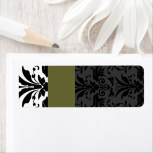 Olive & Black Bumble Bee Damask Adresse