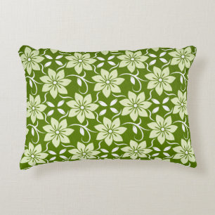 Olive Blossom Repeat Accent Pillow