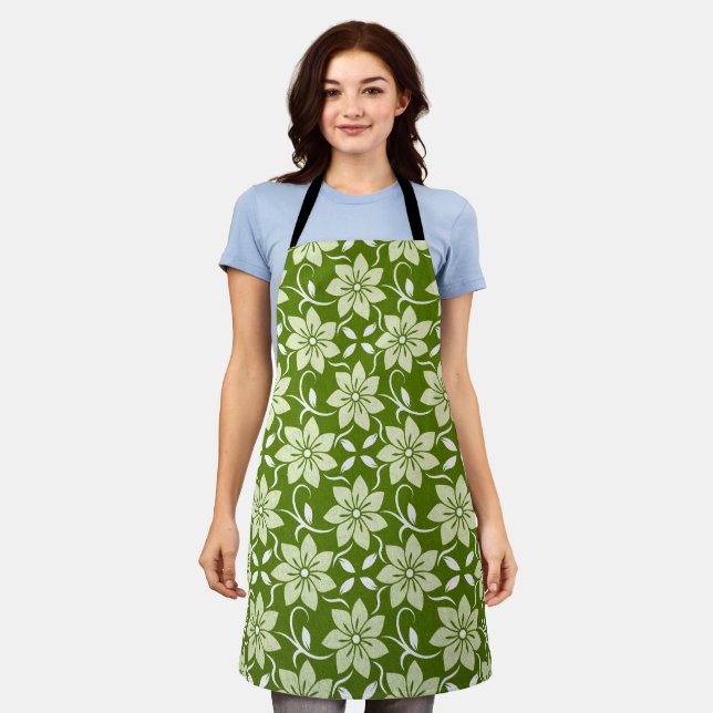 Olive Blossom Repeat Apron (Worn)