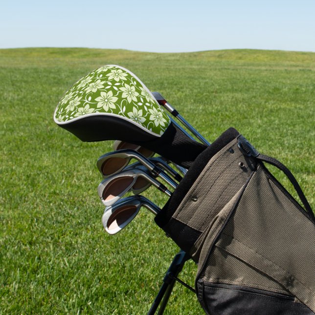 Olive Blossom Repeat Golf Head Cover (In Situ)