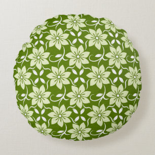Olive Blossom Repeat Round Pillow