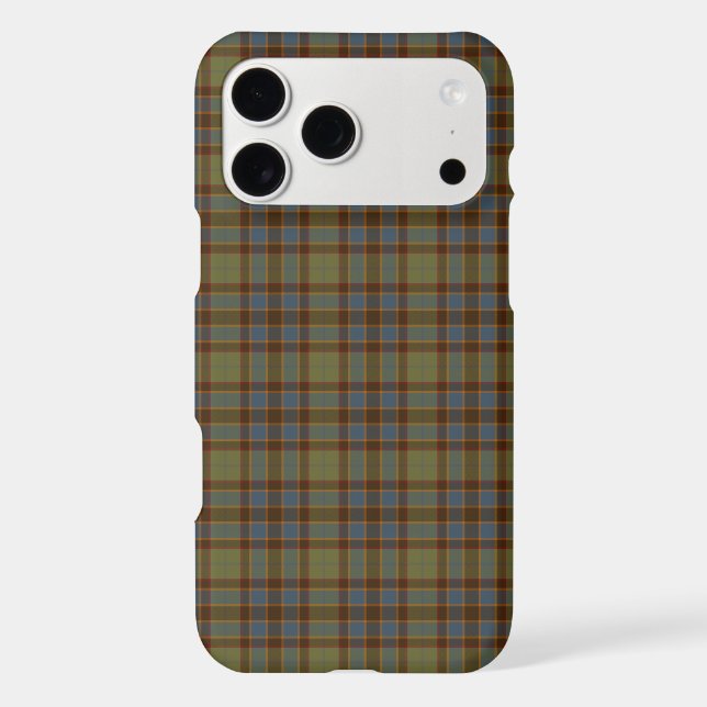 Olive Blue Orange Plaid Tartan iPhone Case (Back)