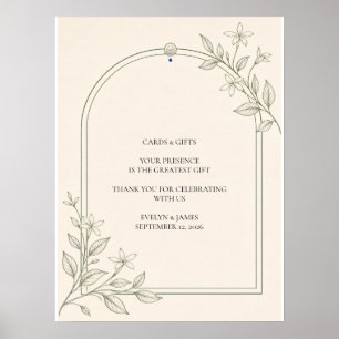 Olive Botanical Cards and Gifts Wedding Sign