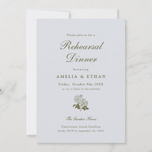 Olive Botanical Rehearsal Dinner Invitation