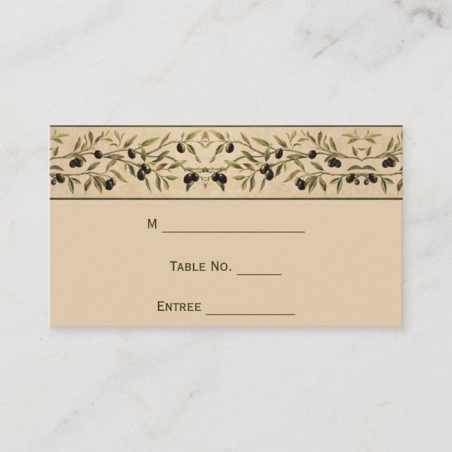 Olive Branch: A Tuscan Touch Place Card (Front)
