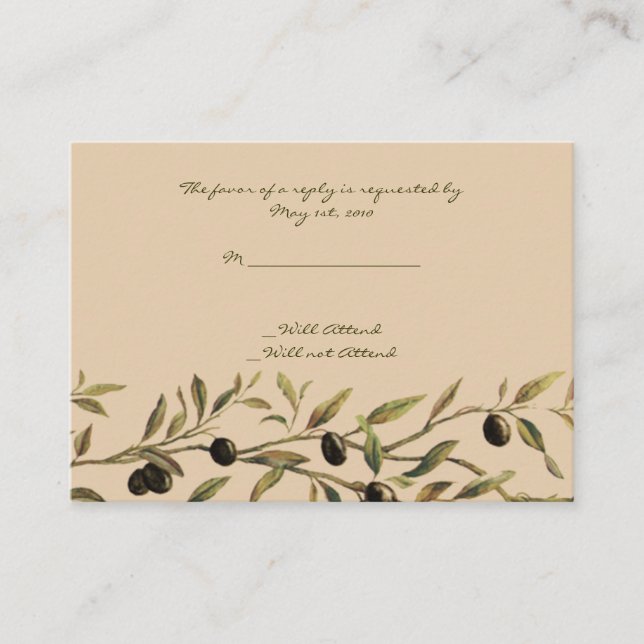 Olive Branch: A Tuscan Touch Response Card (Front)
