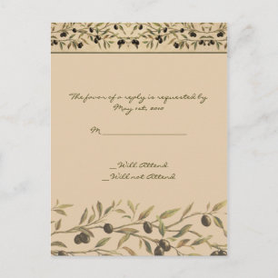 Olive Branch: A Tuscan Touch RSVP Invitation Postcard