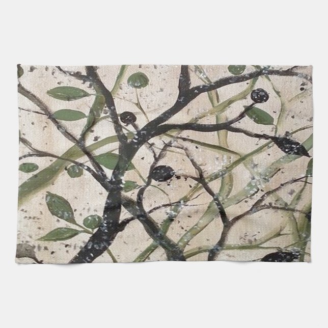 Olive Branch Abstract Art Kitchen Towel (Horizontal)