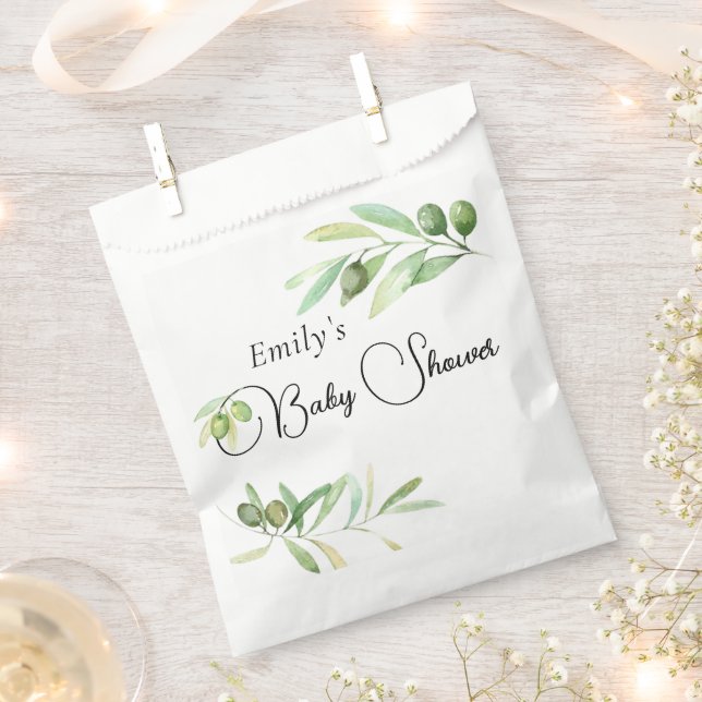 Olive branch Baby Shower  Favour Bag (Clipped)