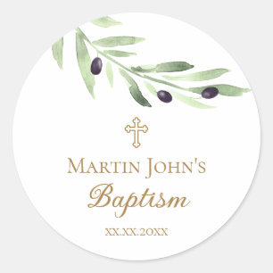 olive branch Baptism Classic Round Classic Round Sticker