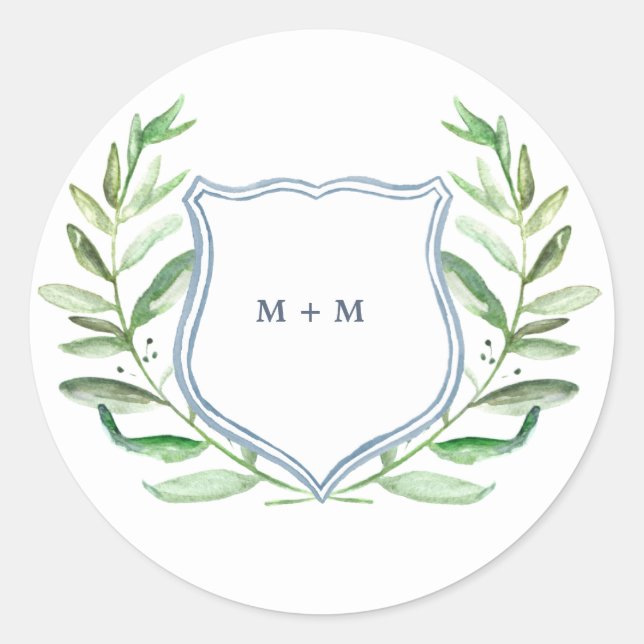 Olive Branch Boho Garden Monogram Stickers (Front)