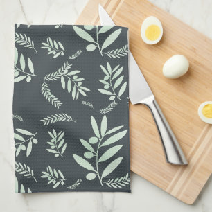 Olive Branch Botanical Kitchen Apron & Towel