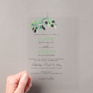 Olive Branch Botanical wedding invitations