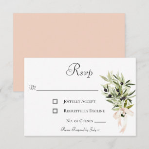 Olive Branch Bouquets Wedding RSVP Card