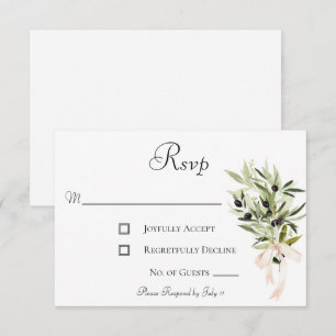 Olive Branch Bouquets Wedding RSVP Card