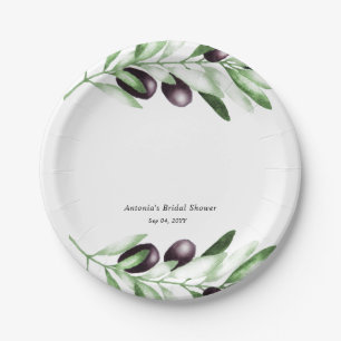 Olive Branch Bridal Shower Paper Plate