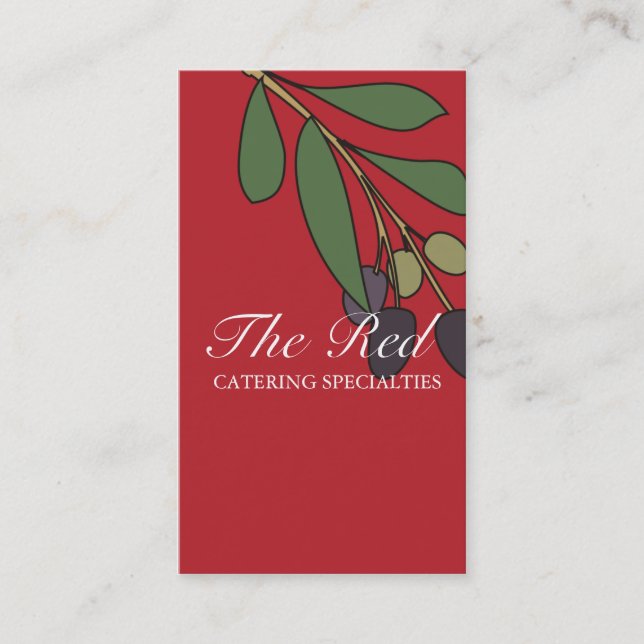olive branch chef catering business card, The R... Business Card (Front)
