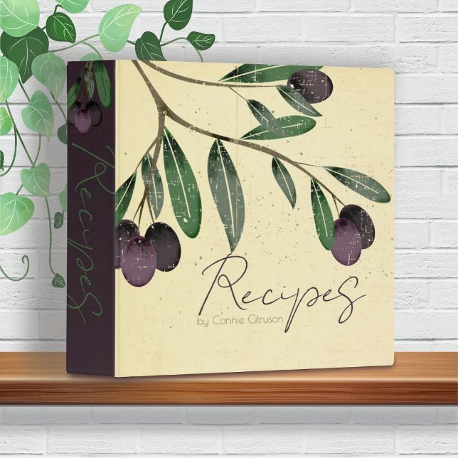 Olive branch cooking personalized cookbook recipe binder (Creator Uploaded)