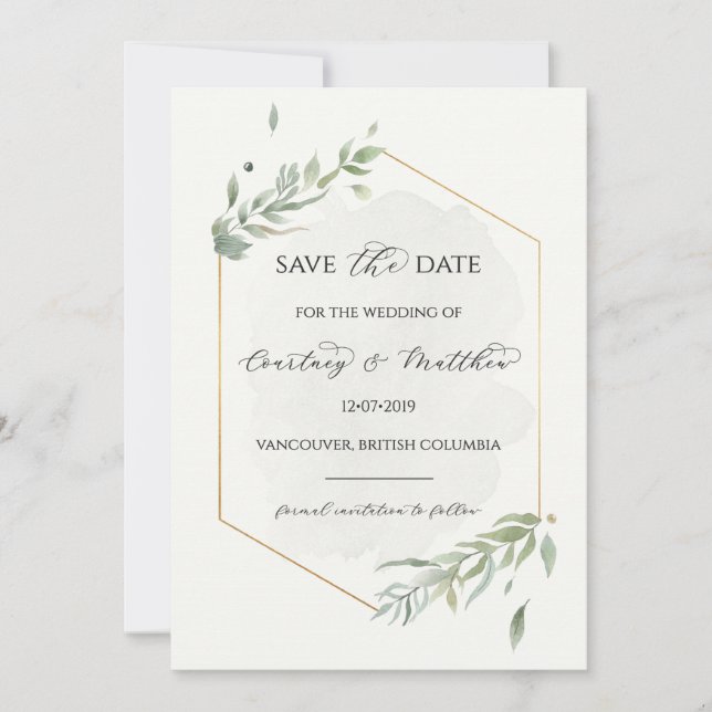 Olive Branch Enregistrer la carte de date (Devant)