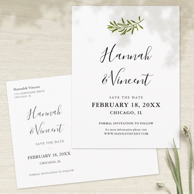 Olive Branch Enregistrer la carte postale Date (Créateur téléchargé)