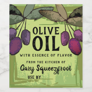 Olive branch flavoued olive oil home canning label
