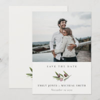 Olive Branch Foliage Save the Date Photo Card