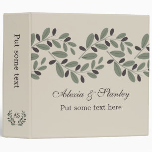 Olive branch garland wedding planner binder