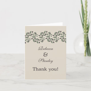 Olive branch garland wedding Thank You photo Card
