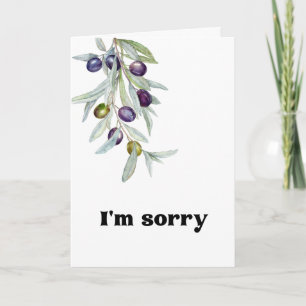Olive Branch I'm Sorry Typed Message Apology Card