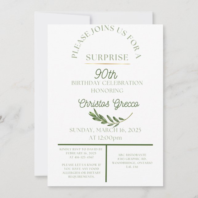 Olive Branch Invitation  (Front)