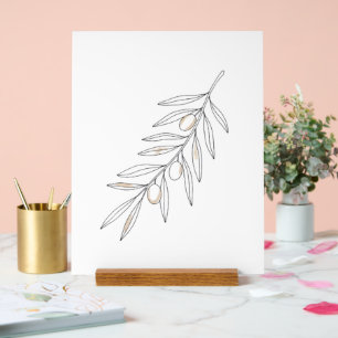 Olive Branch Leaf Acrylic Sign