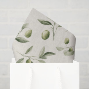 Olive Branch Mediterranean Pattern  Tissue Paper