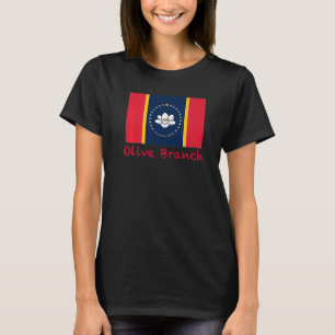 Olive Branch Mississippi Usa Flag Souvenir T-Shirt
