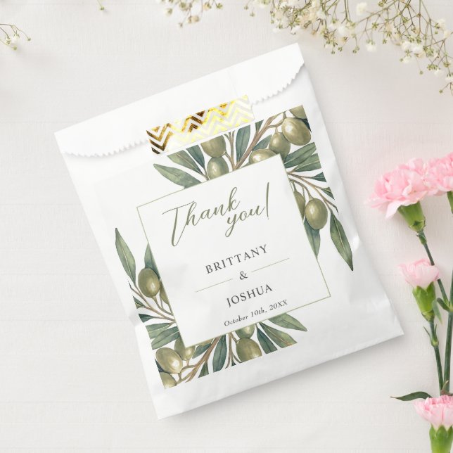 Olive Branch Modern Mediterranean Wedding  Favour Bag (Sealed)