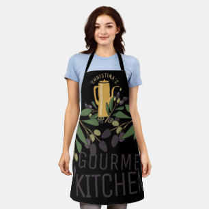 Olive branch olive oil personalized gourmet apron